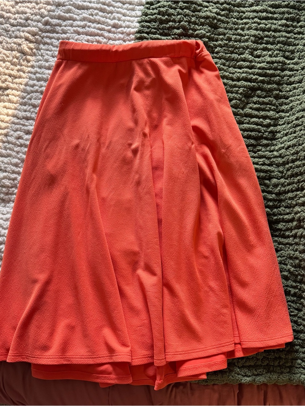 White Mark Women’s Coral Orange A-Line Skirt